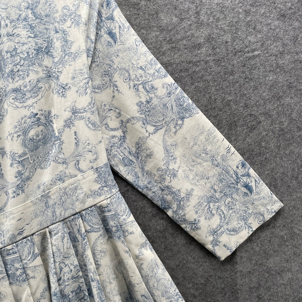 The Goeun Life Hanbok Dress Womens 66 (S) Blue White Toile Spring Summer Modern - Picture 4 of 12